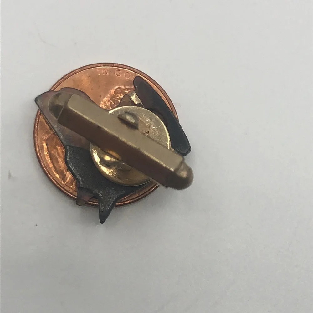 Mid century Mother of pearl dog head Cufflinks & Tie Bar VTG